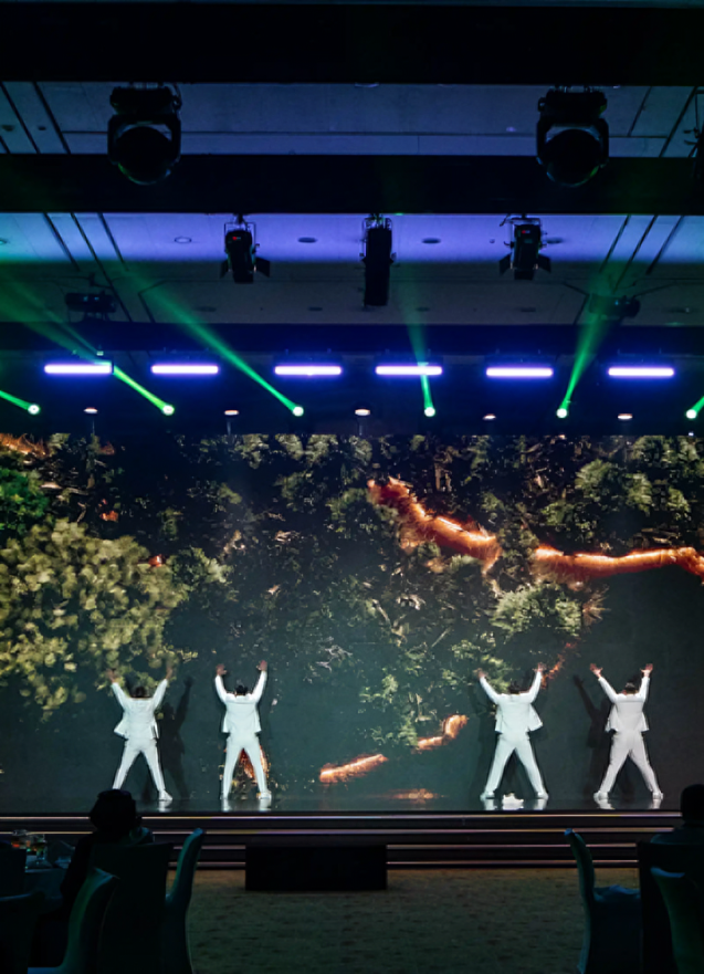 Immersive lighting and stage effects during the live annual ceremony.